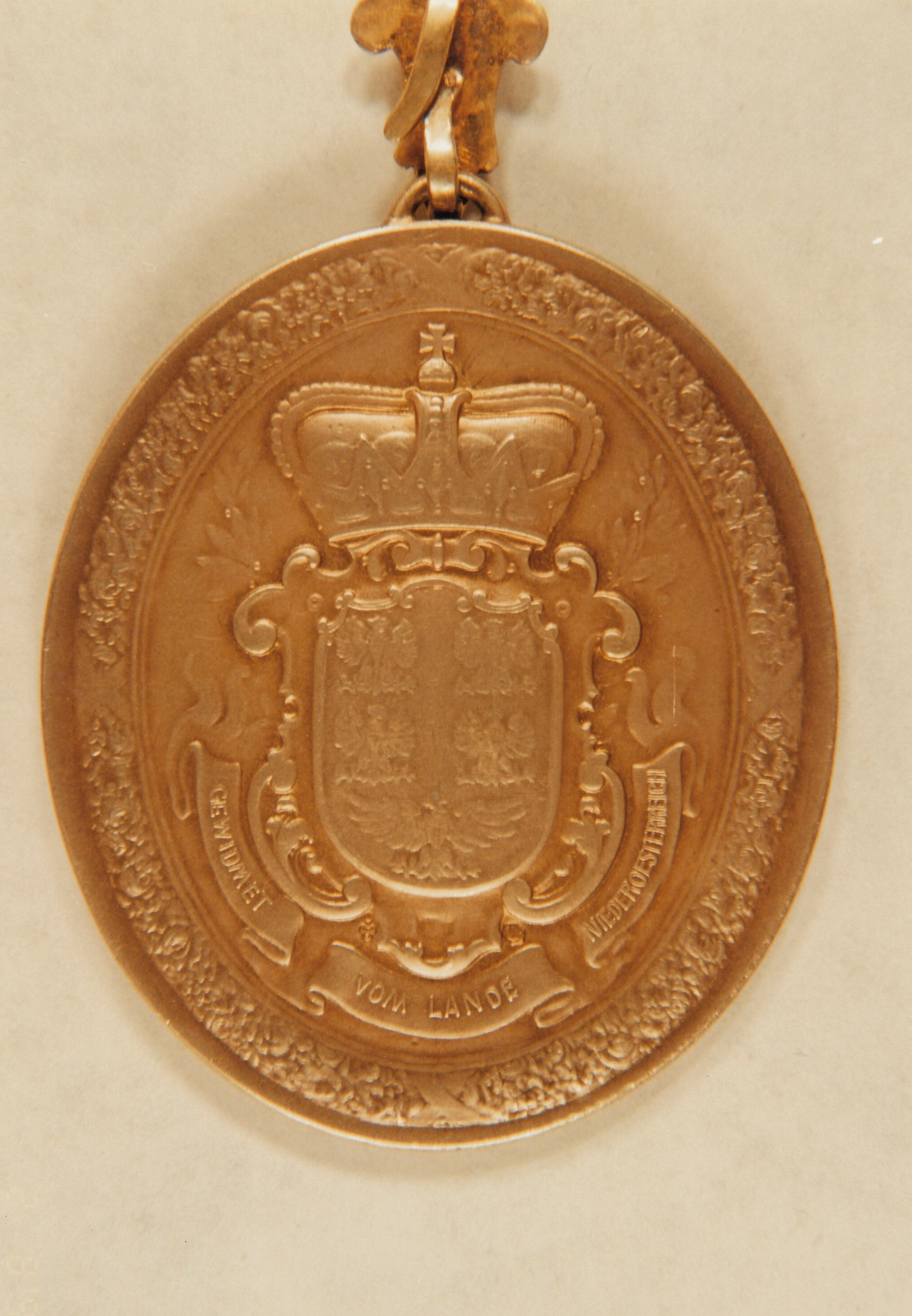 Rückseite der vom Landtag gestifteten Bürgermeister-Medaille