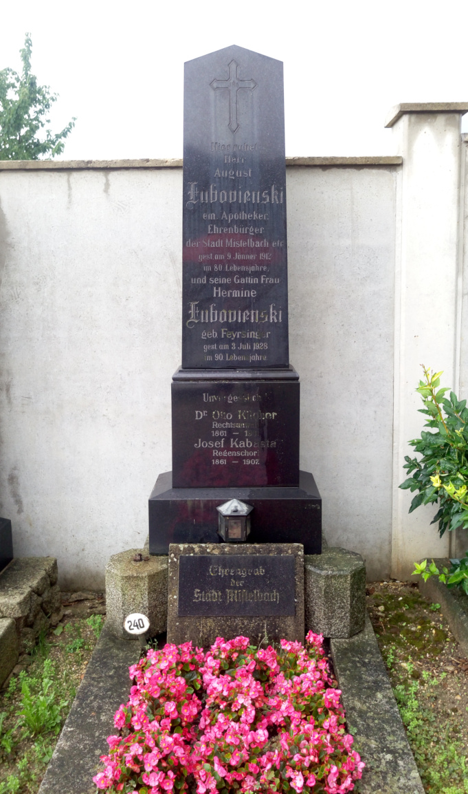 Das Ehrengrab der Familie Lubovienski auf dem Mistelbacher Friedhof