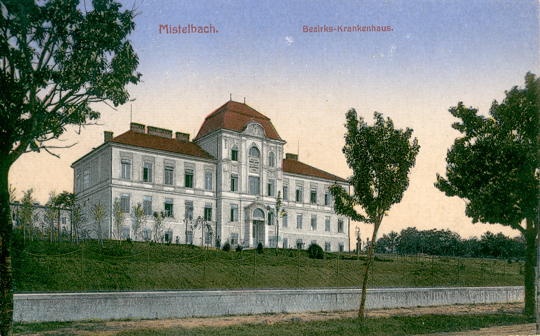 Das Bezirks-Krankenhaus kurz nach seiner Eröffnung im Jahre 1909
