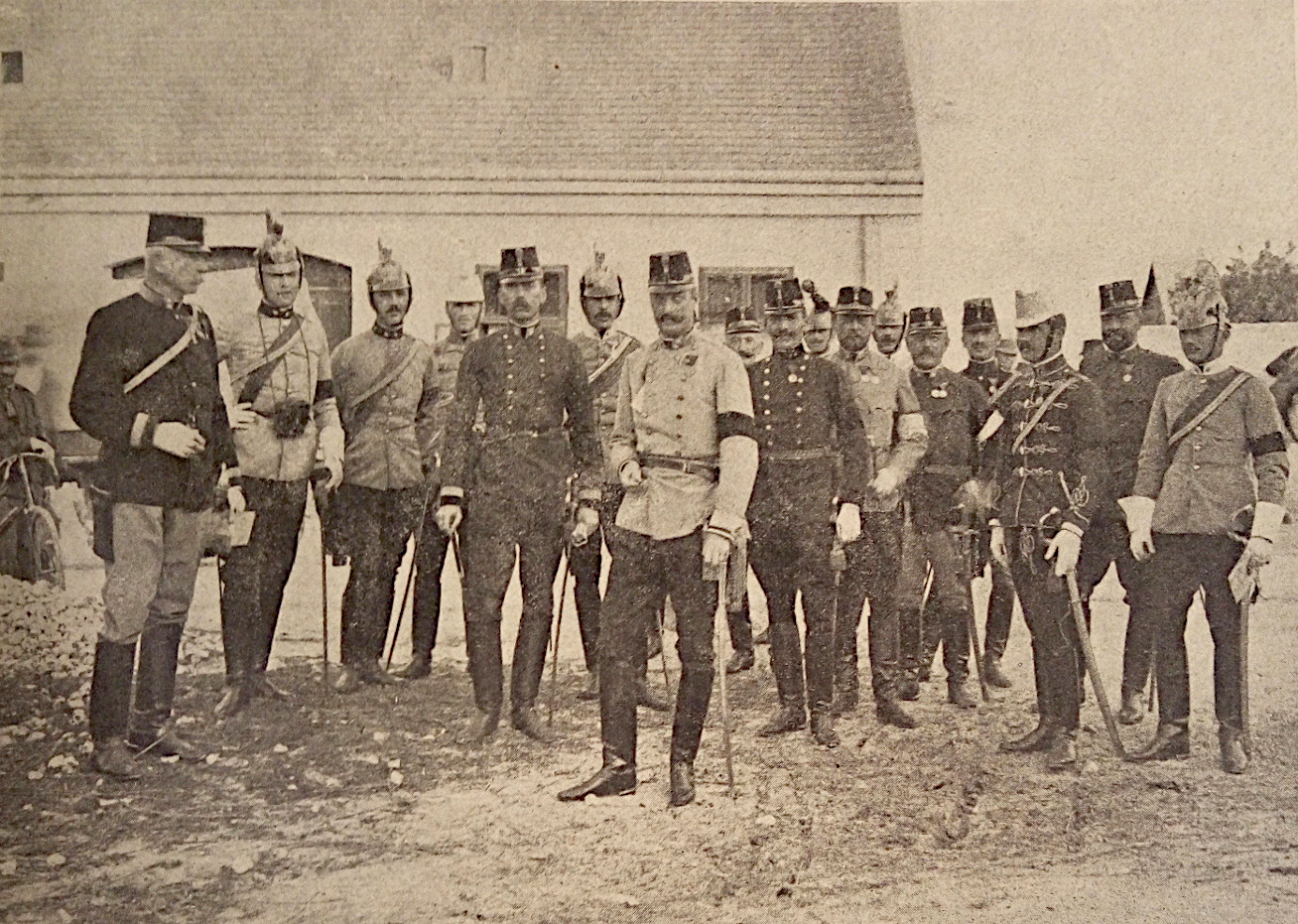 Erzherzog Leopold Salvator mit seinem Stab anlässlich der Manöver bei Mistelbach